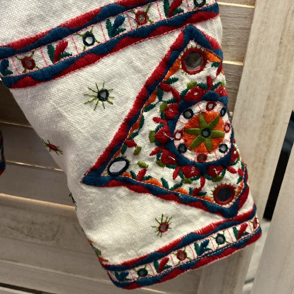 NWT Soft Surroundings Boho “lxtapa” Festival Embroidered Jacket Size Small - Picture 4 of 10